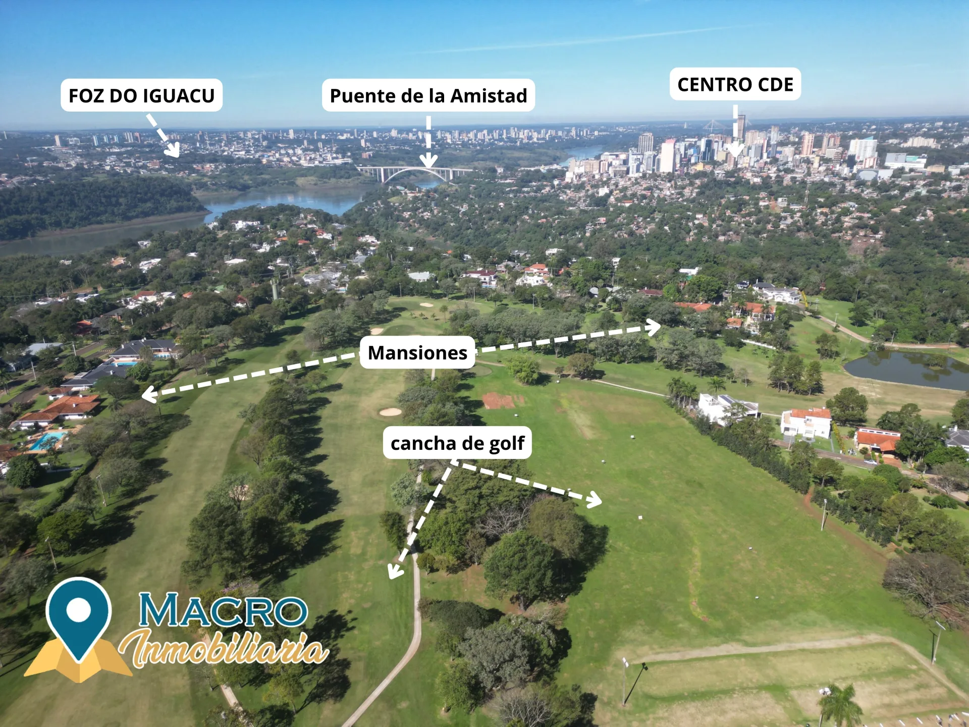 Vista del Paraná Country Club en Hernandarias Alto Paraná
